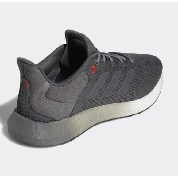 Adidas Pure Boost Grey Vivid Red Ultra Running Shoe Mens 11.5 New Fast Ship - Picture 12 of 14
